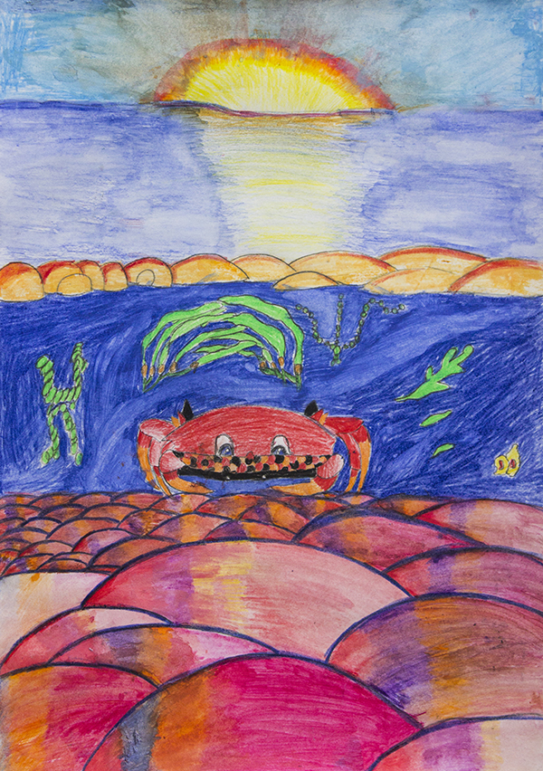 Lone magma crab with a secret